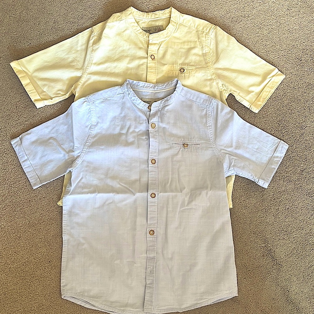 NWOT- 2xZara boys shirts, size 7. Brand new, never worn. Light blue and yell…